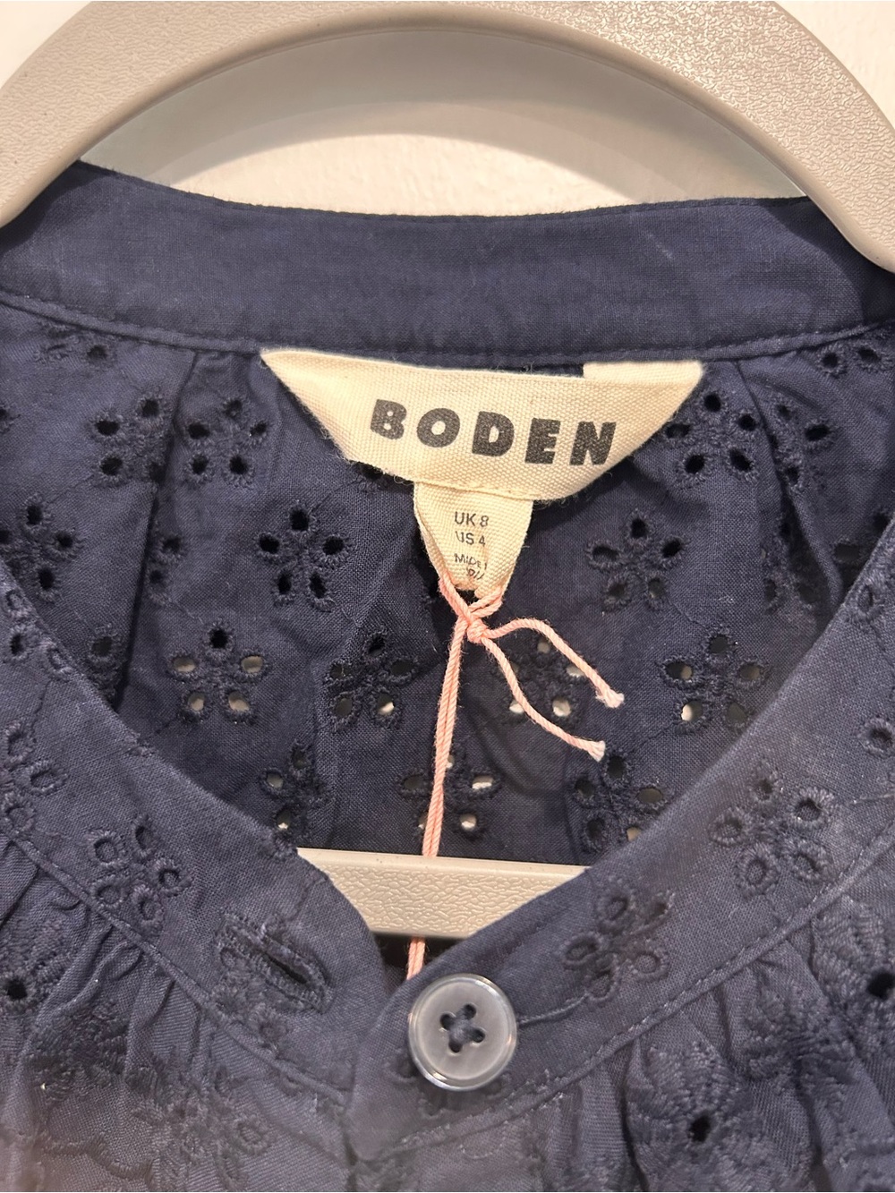 Boden Broderie Ruffle Top-Navy - Picture 5 of 6